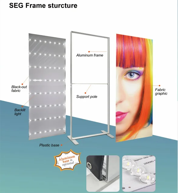 Tianlang fabric background wall pop-up Led backlight advertising light box design customization
