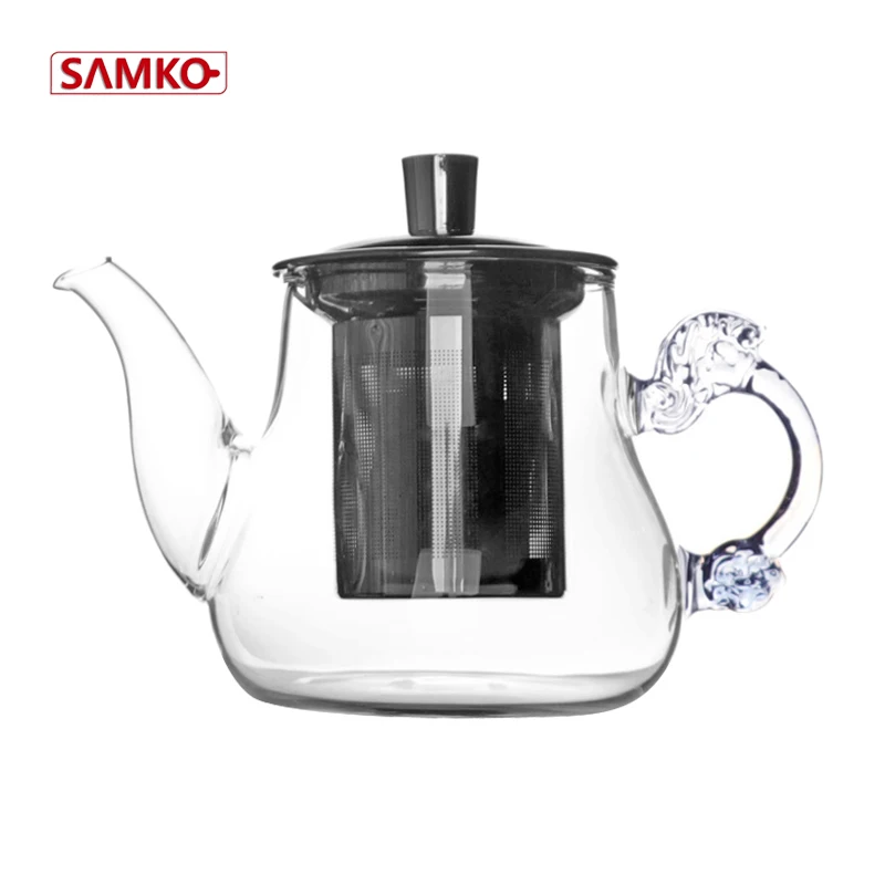 850ml glass teapot custom teapot clear glass kettle 850ml tea set