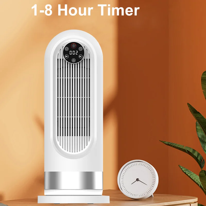 Household PTC Ceramic Electric Heater Fan with Timer and Remote Control