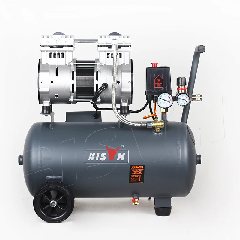 Bison China Oem 1kw 0.7mpa 24 Liter Low Noise Oil Free Air Compressor Silent 50db