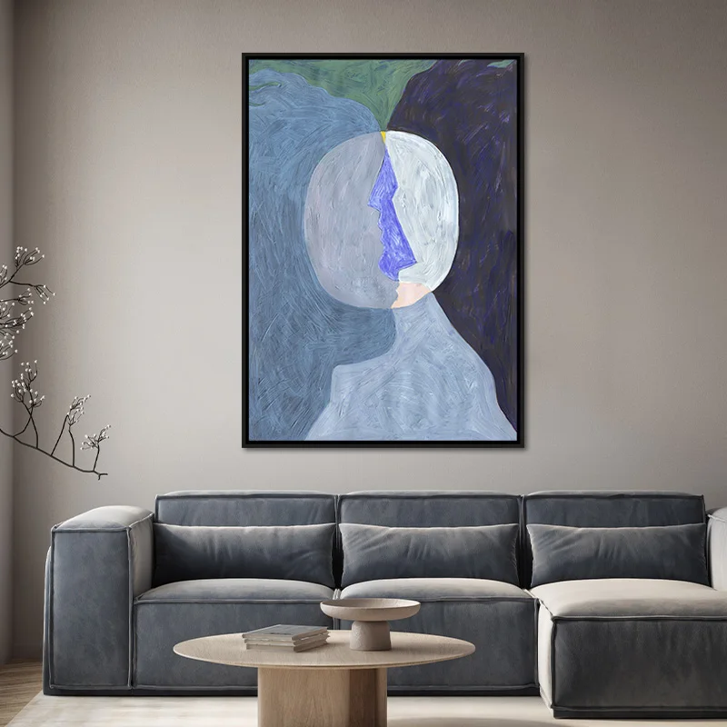 Oil Handpainting Abstract Man Woman Looking Paint 3D Effect Canvas Art for Home Wall Decoration