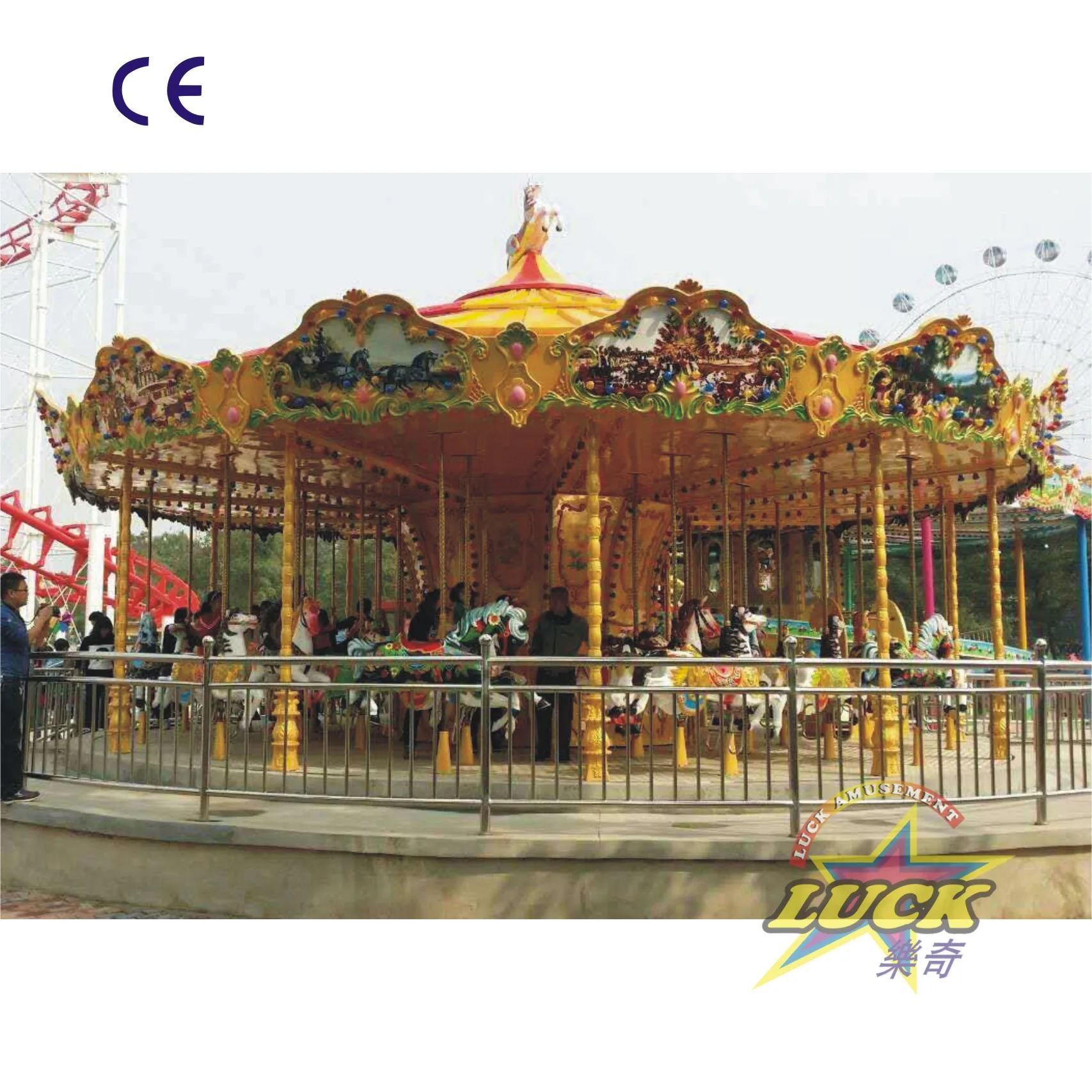 Cheap Price Outdoor Funfair Christmas Electric Small Amusement Park Equipment Ride Carousel Horse amusement kiddie rides