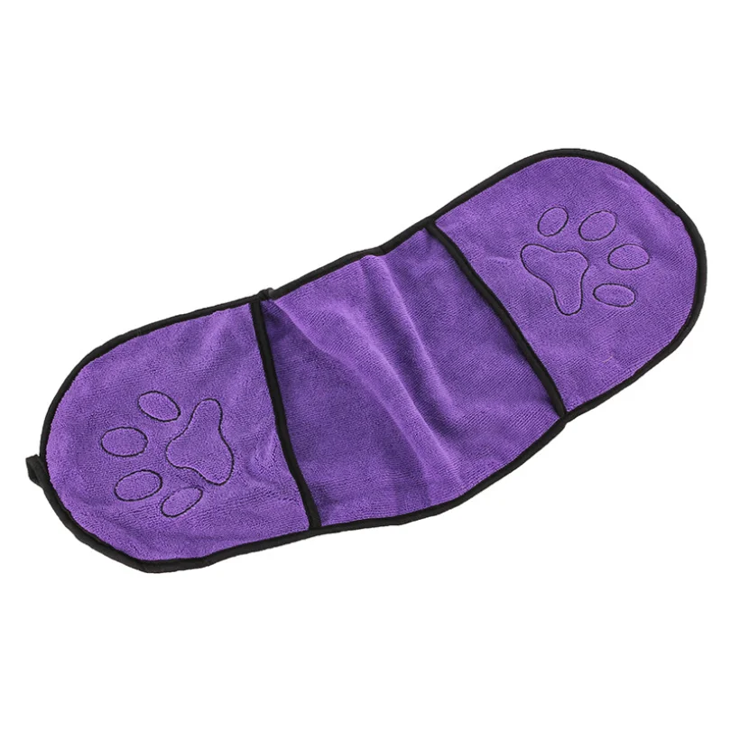 
Hot sell pet dog cleaning bath towel cat pet grooming microfiber towel with glove 23*65cm 
