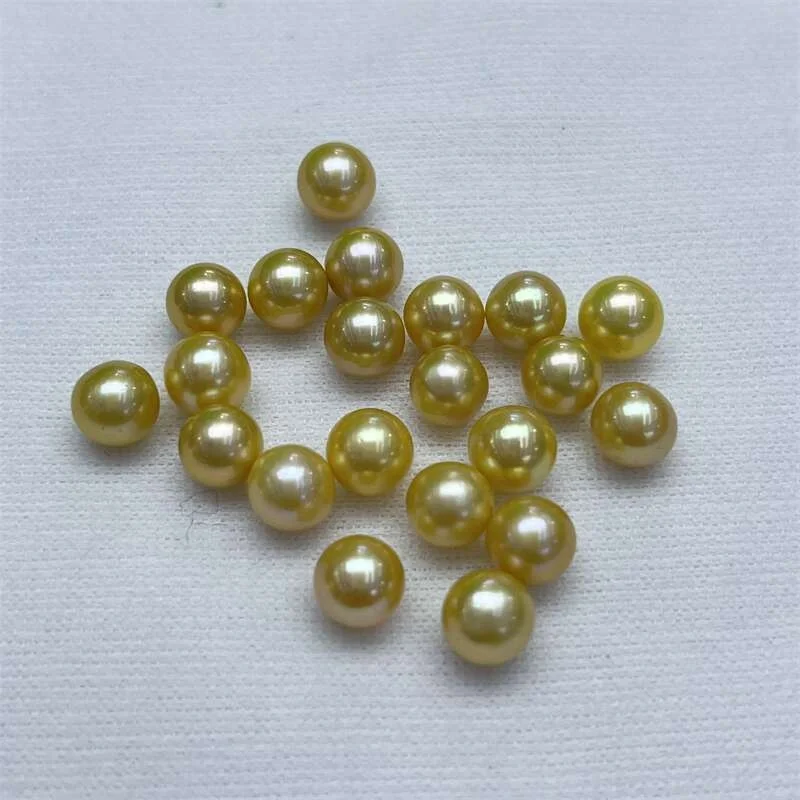 Wholesale AAA 6-13mm golden freshwater Pearl Gold enhanced color Loose Color Pearl For Jewelry Making