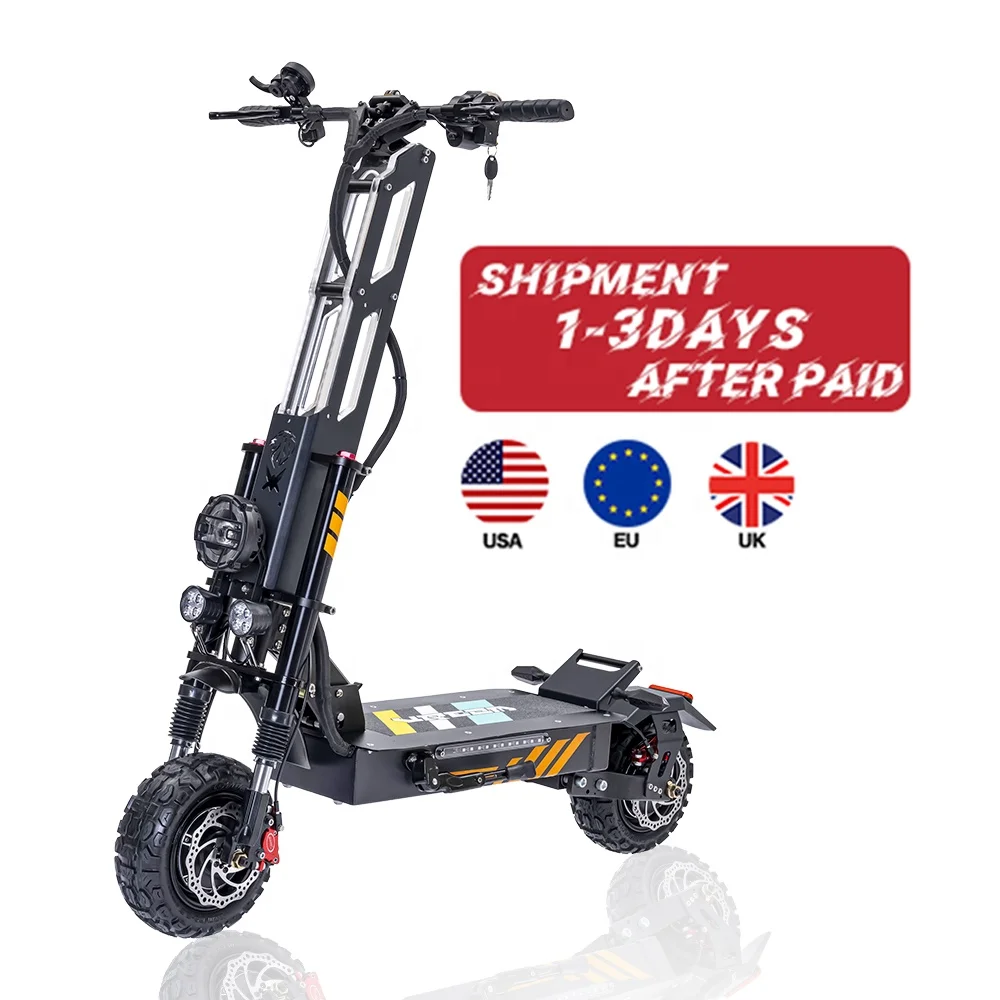 EU US Warehouse  Dual Motor Off Road Electric Scooter 11 Inch 6000w  60v 30ah Folding Long Range Adult for Outdoor Sport