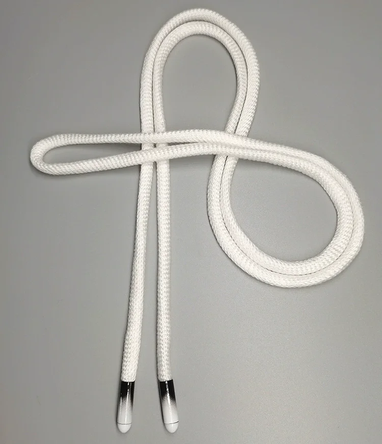 Custom Wholesale Drawstring Cord Colored Round Hoodie Draw String With Rubber Tips Draw Cords For Womenand Men Clothing