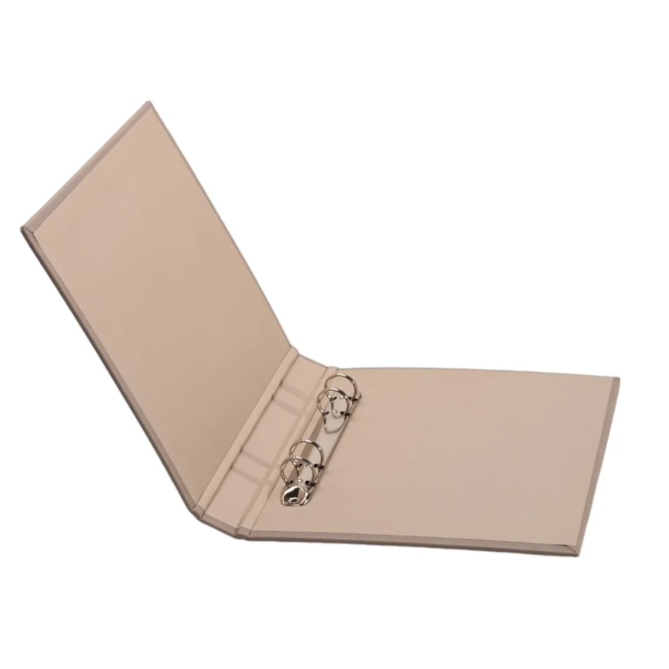 Customized logo PU leather cover binder 4 ring metal clips file a6 luxury binders