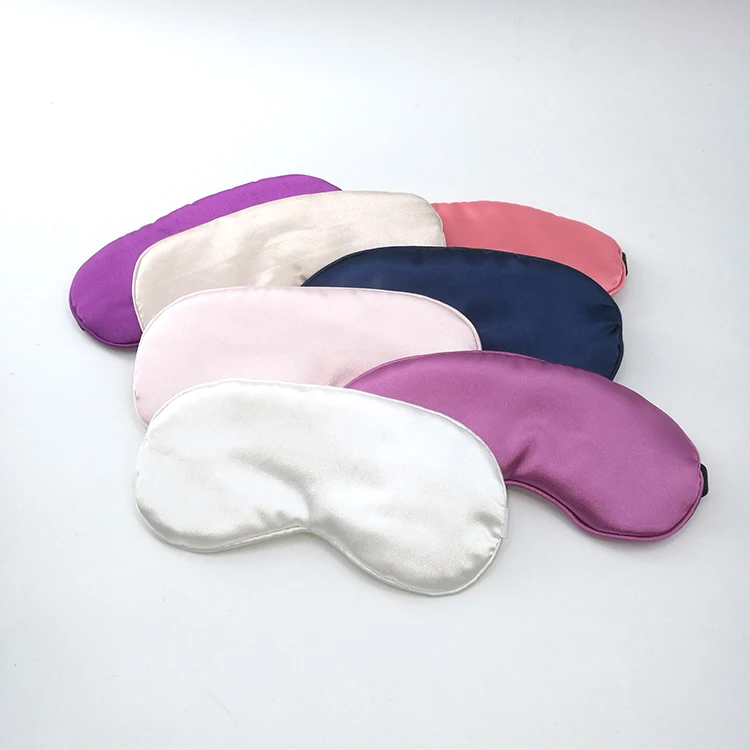 Wholesale Adjustable custom texts on satin material sleep eye mask Travel Sleep Eye Mask