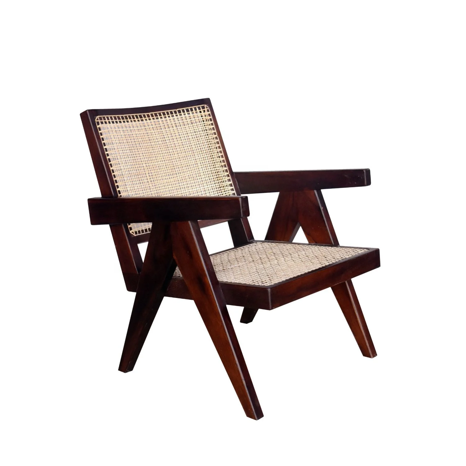  Реплика Pierre Jeanneret Le Corbusier Teakwood расслабляющий стул с античной отделкой состаренная