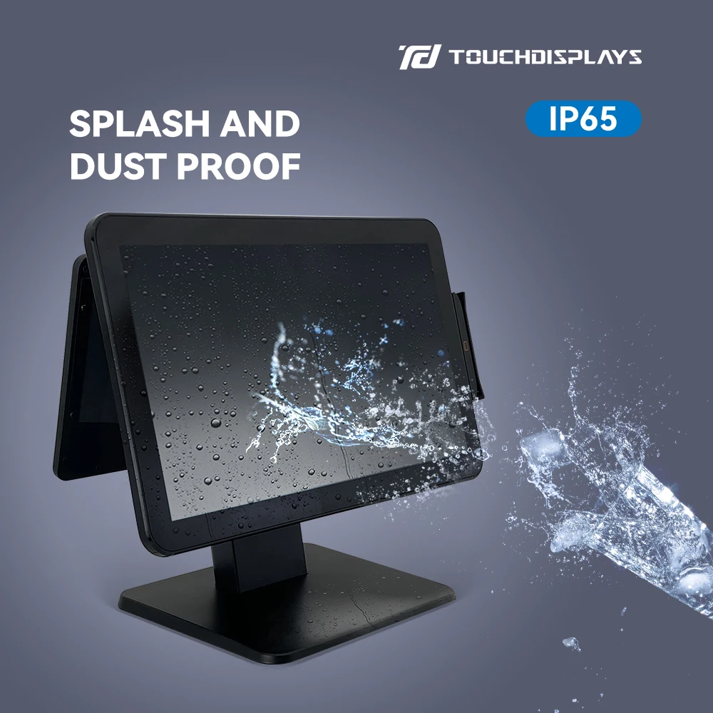 Touch Displays 15.6 inch dual digital touch screen restaurant keypad spectra pos machine