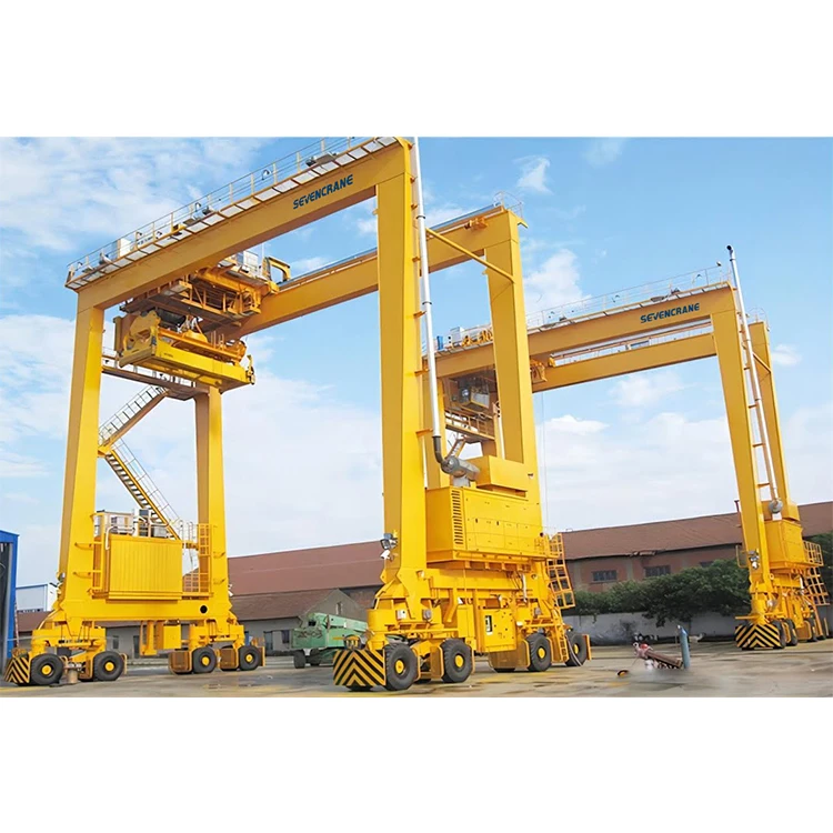 Double girder rail mounted or rubber tyred gantry crane for lifting and moving precast concrete bridge girder