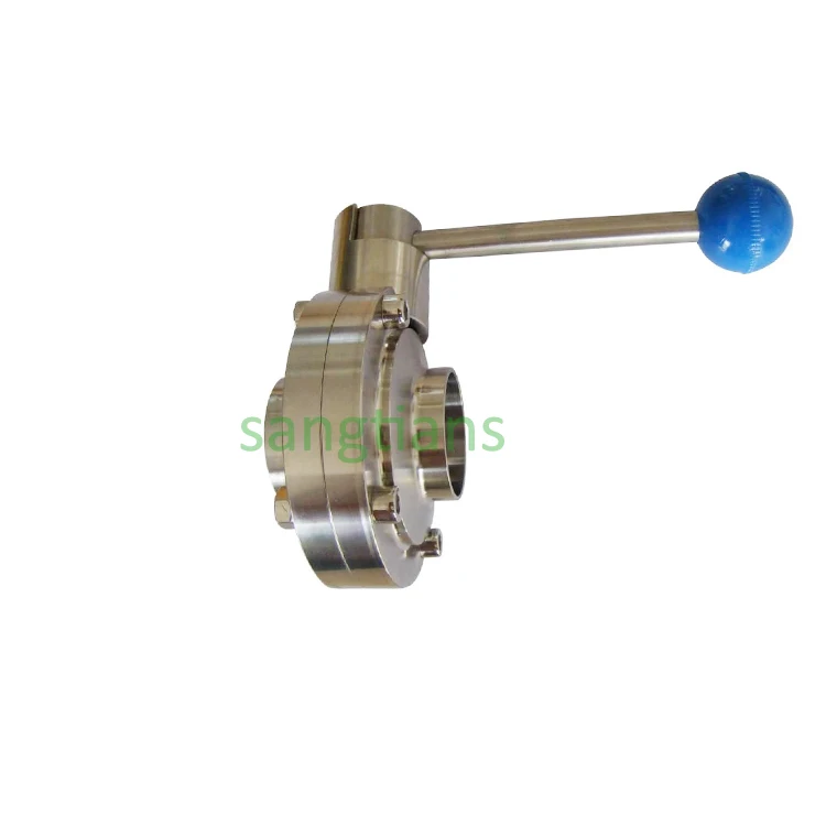 Санитарный клапан-бабочка из нержавеющей стали 3/4-4 дюйма SS304/SS316, Сварка/зажим