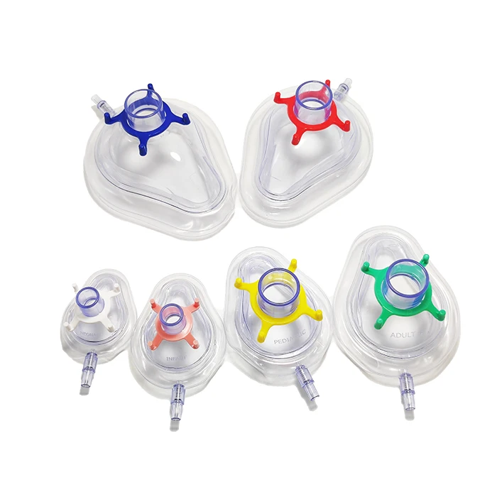 Medical Disposable Multi Size 0# 1# 2# 3# 4# 5# 6# Soft Comfortable Easy Grip Medical Breathing Anesthesia Face Mask
