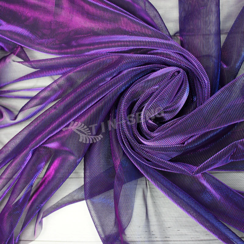Двухцветная Светоотражающая меняющая цвет блестящая сетчатая ткань для женской трикотажной одежды