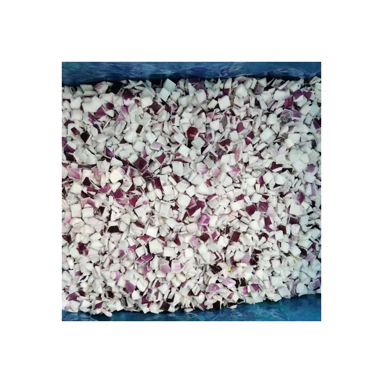 Wholesale selling frozen vegetables onions red bulk IQF onion dices