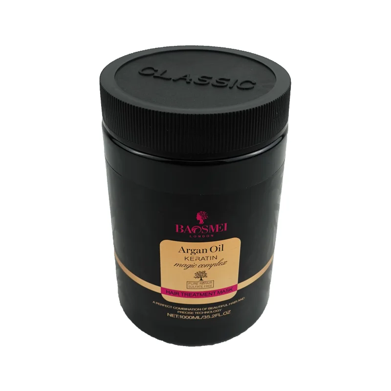 Private Label Professional Hair Treatment Restorative Argan Oil Hair Mask Plastic Bottle Cream Smooth Convenient 1000ml Accepted