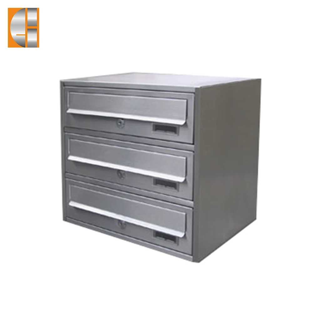 Locking security 3-lay stainless steel apartment mailboxes