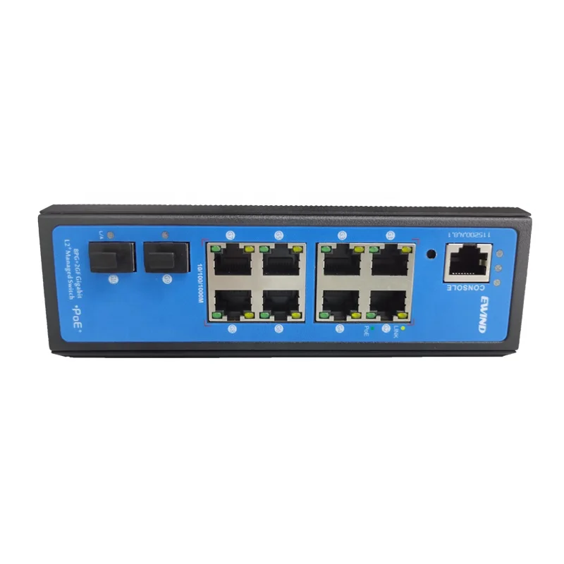 8 портов полный гигабитный Lan Промышленный Коммутатор PoE SFP с управляемым