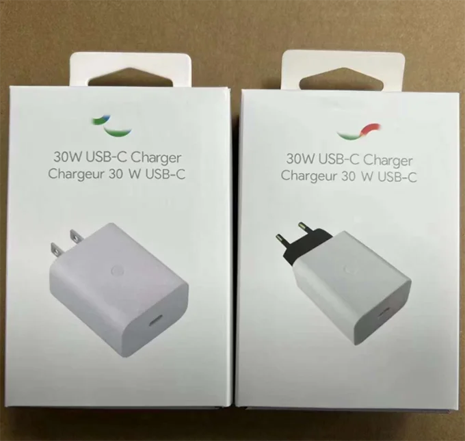 EU US plug 30W Chargeur USB C charger power adapter for Google Pixel 7 6 5 Pro, 6A4A, 3 XL type C cube