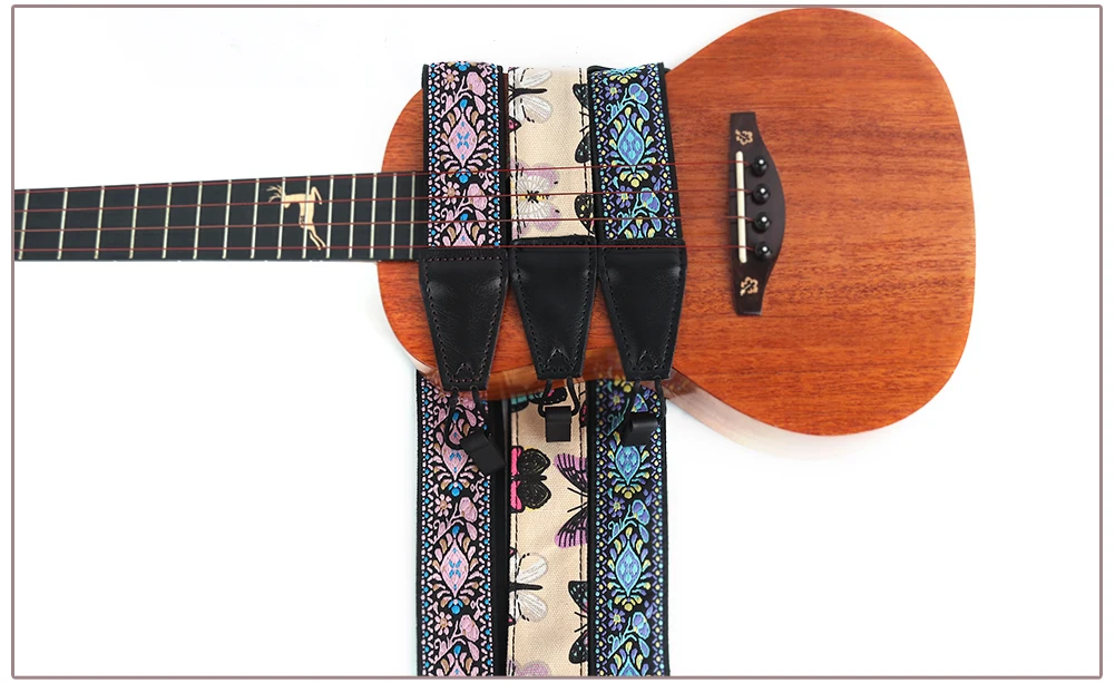 Wholesale OEM quality unique design color  nylon  guitar shoulder strap lock guitar strap