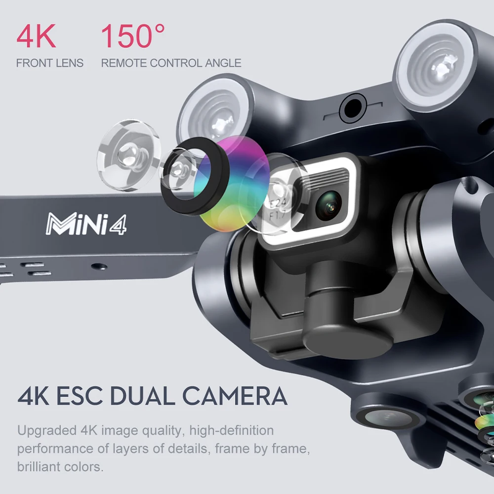 Mini Drones Avoid Obstacle and 4k 1080P Due Camera WiFi FPV Altitude Hold Return RC Quadcopter Drones