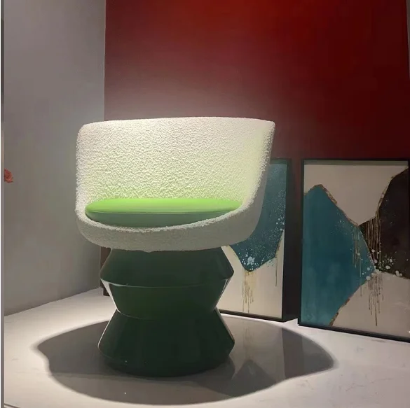 Italian designer glass fiber luxury printed fabric dining chair  Nordic doll chair