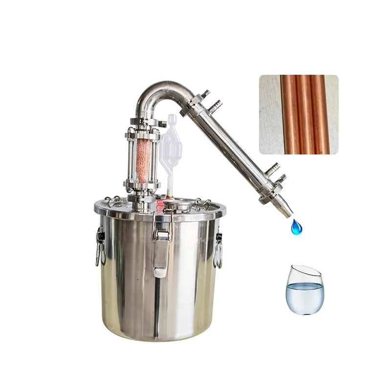 20L 304 copper condensing tube Alcohol distiller Vodka Whiskey rum distiller Crystal copper mesh viewing lens Private winery