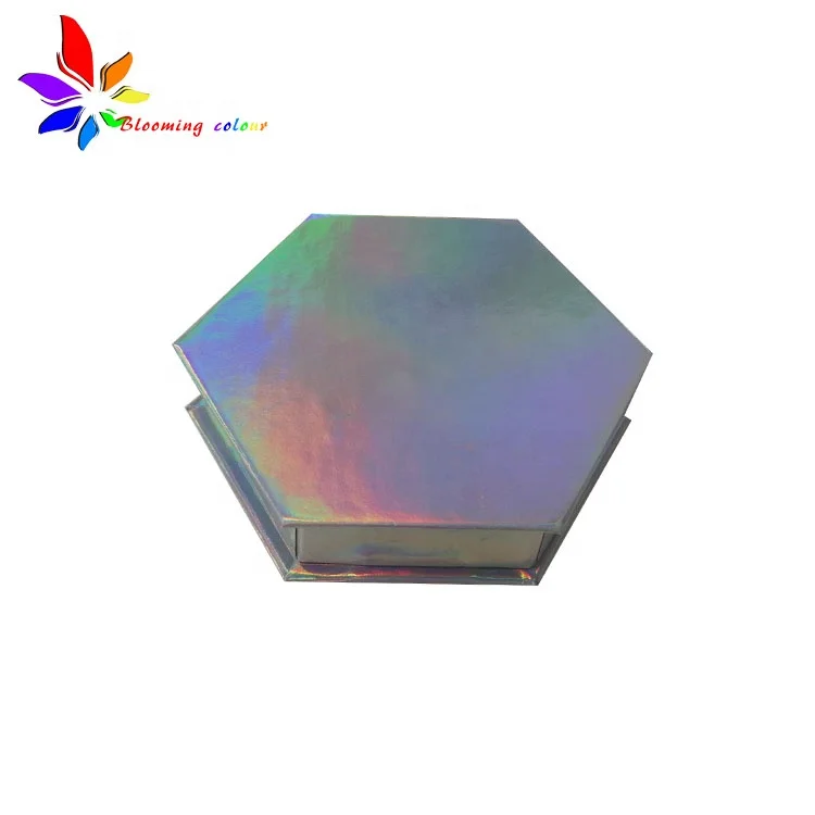 Custom holographic hexagon jewelry paper box Cosmetic Paper Packaging Gift Box