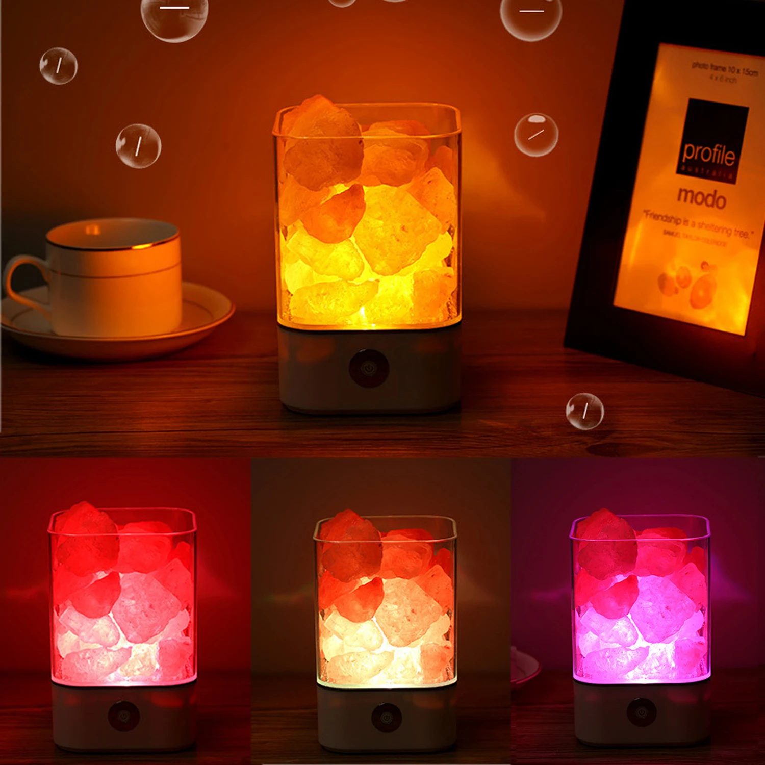 
Himalayan Salt Lamp Pink Natural Sea Crystal Rock Changing Color Led Night Light Modern Fashionable Bedroom Bedside Decoration 