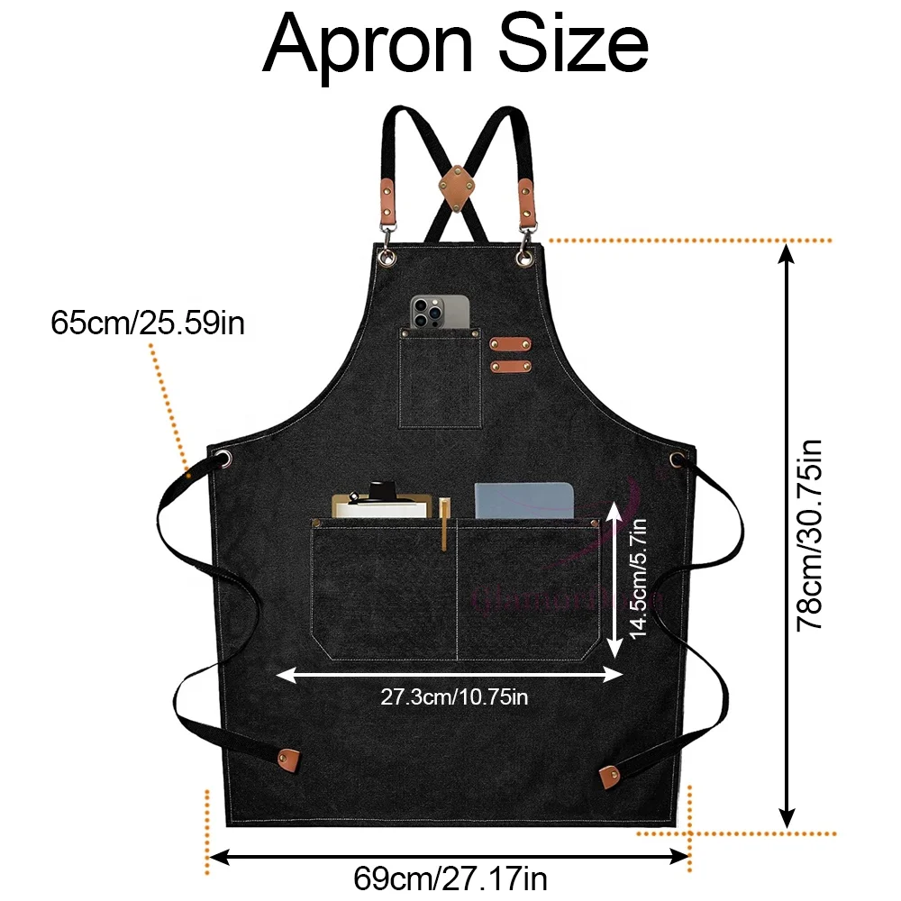 GlamorDove Hair Stylist Cutting Barber Apron Hairdresser Aprons Cotton Canvas Chef Apron for Artists Painting