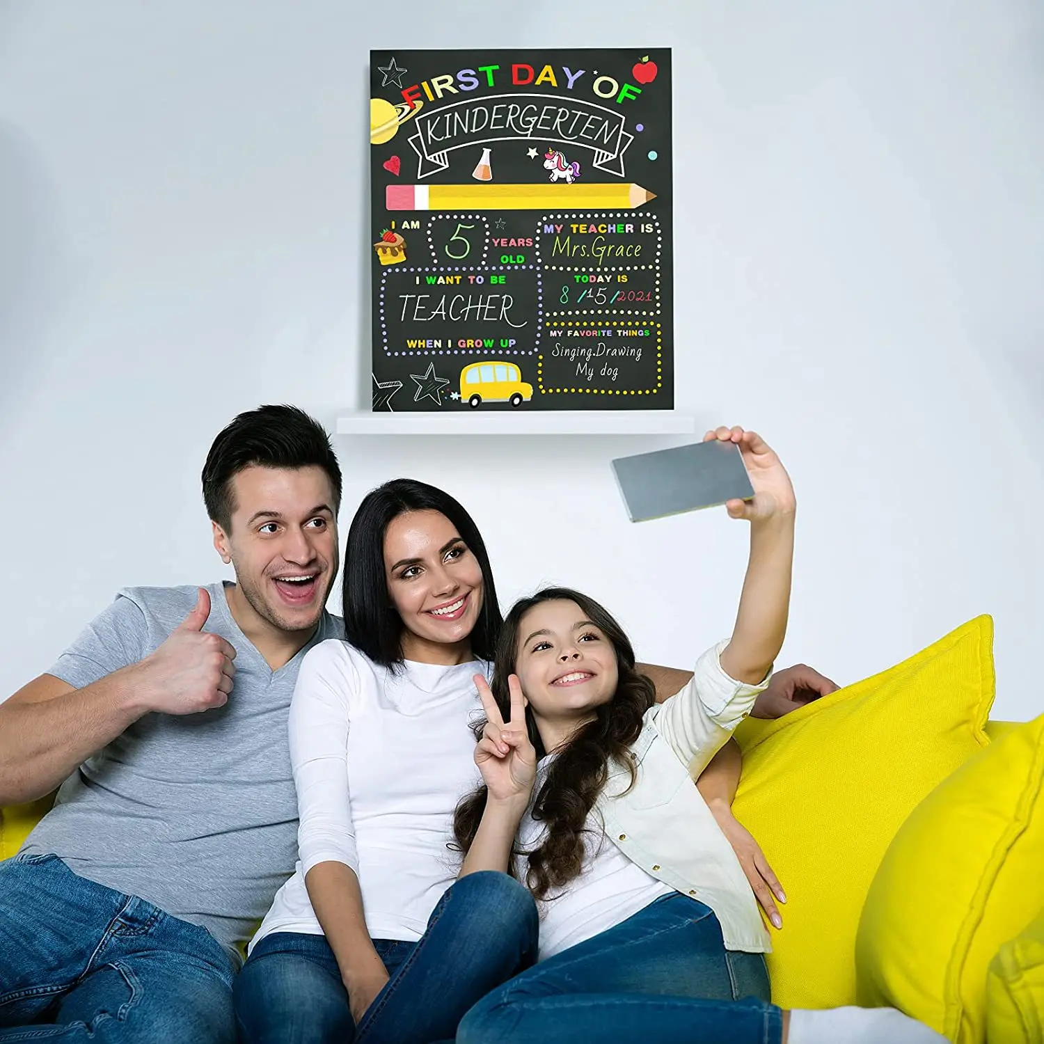 Customized First Day & Last Day of School Photo Prop color print chalkboards