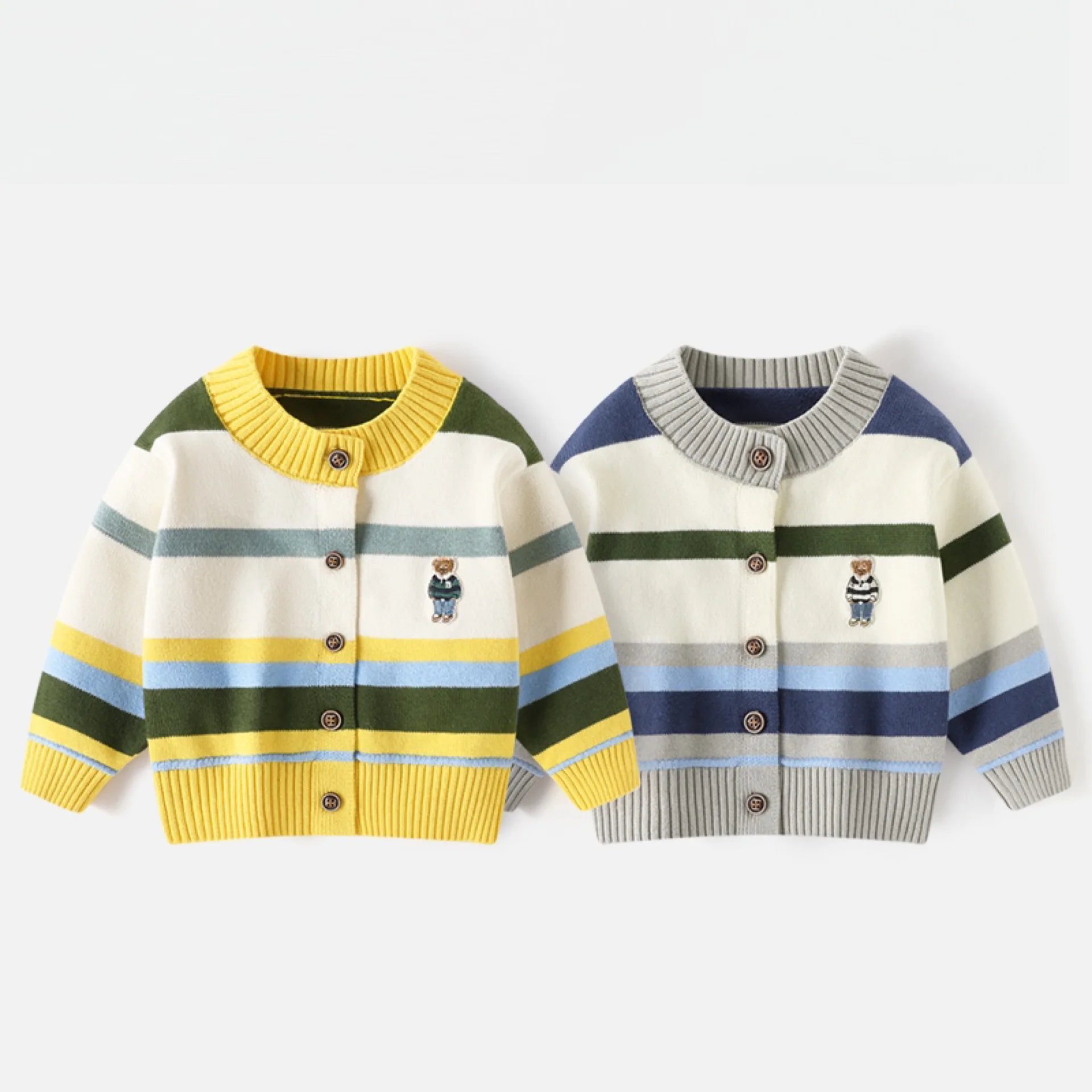 Custom OEM & ODM kids sweater baby cotton knitwear boys cartoon knit  baby winter cardigan sweater
