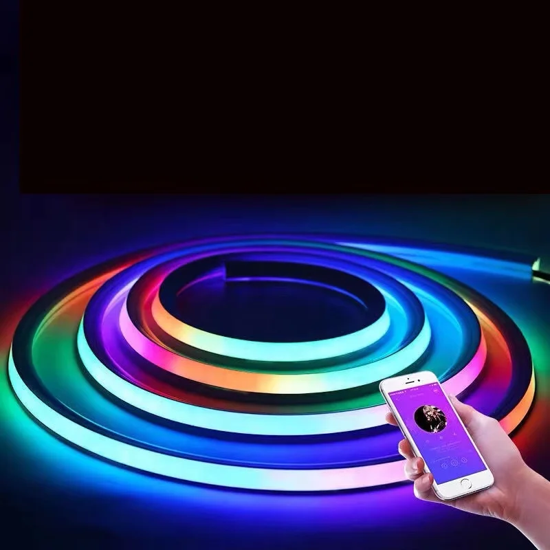 Новое поколение силиконовая Съемная IP67 водонепроницаемая и огнестойкая 1212 rgb/rgbw неоновая Светодиодная лента