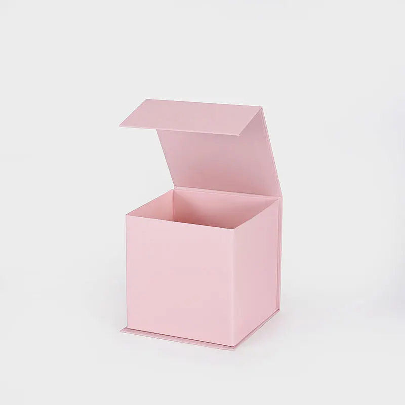 Custom Printed Magnetic Packaging Candle Stone Boxes Pink Magnet Folding Gift Box With You Logo