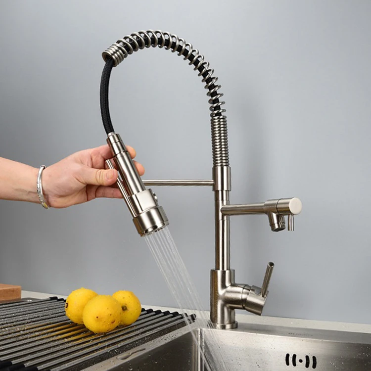 pull out spring kitchen faucets high quality