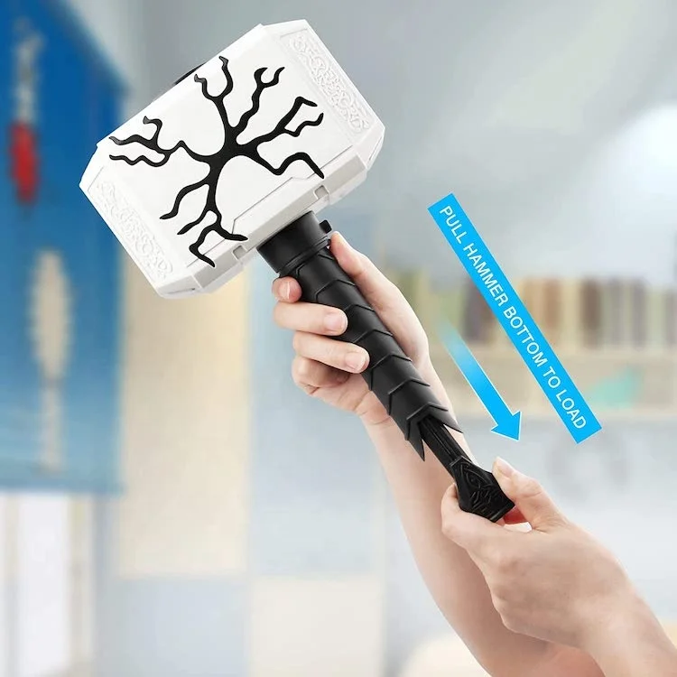 New Arrivals Thor4 Hammer Foam Blaster Toy Gun for Kids Adults Roleplay Games  Mjolnir with Lights and Customizable Soft Bullets