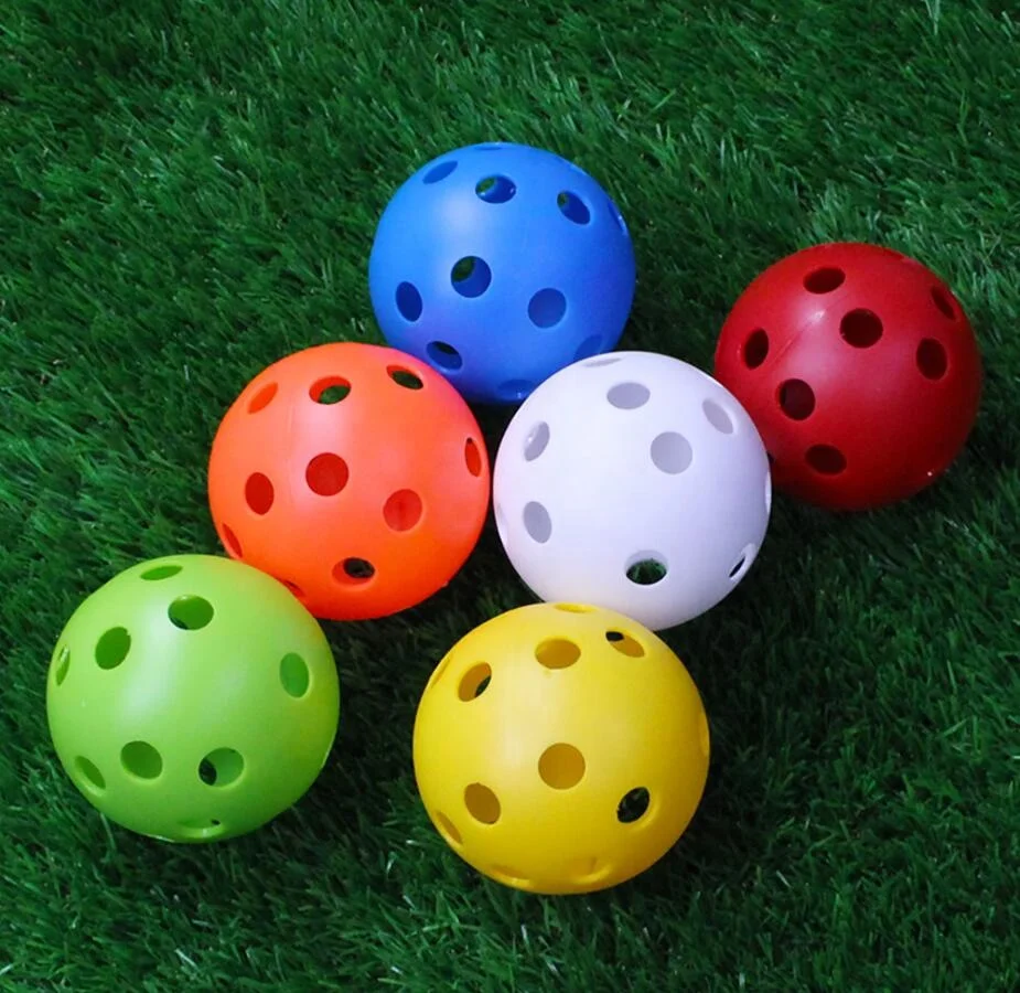 Wholesale Price Golf Practice Ball Airflow Hollow Ball Child Floor 72mm Plastic 26 Hole Golf Ball Pickleball