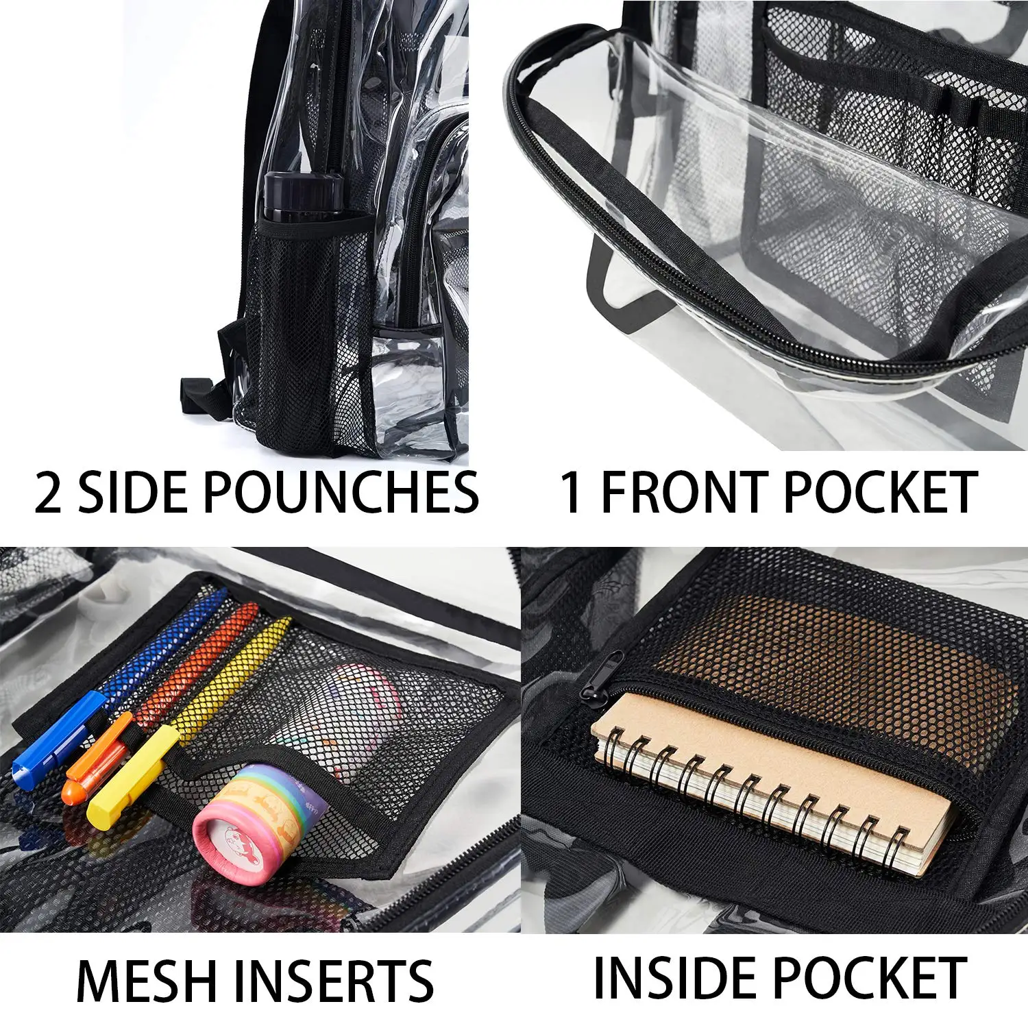 GODSPEED  school Waterproof Clear Transparent Pvc Backpack BAG wholesale kids clear backpack
