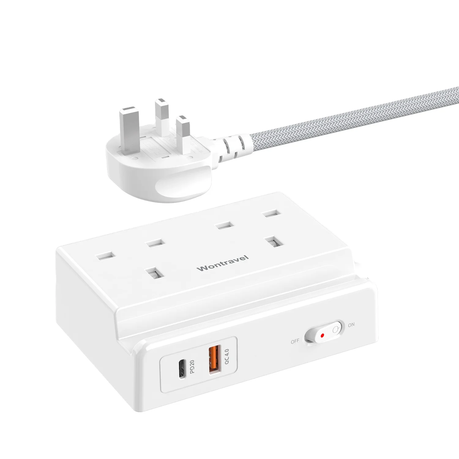 Universal 20W PD Fast Charger AC Outlet Extension Surge Protector USB Socket Holder Electric Switch Plug UK Power Strip