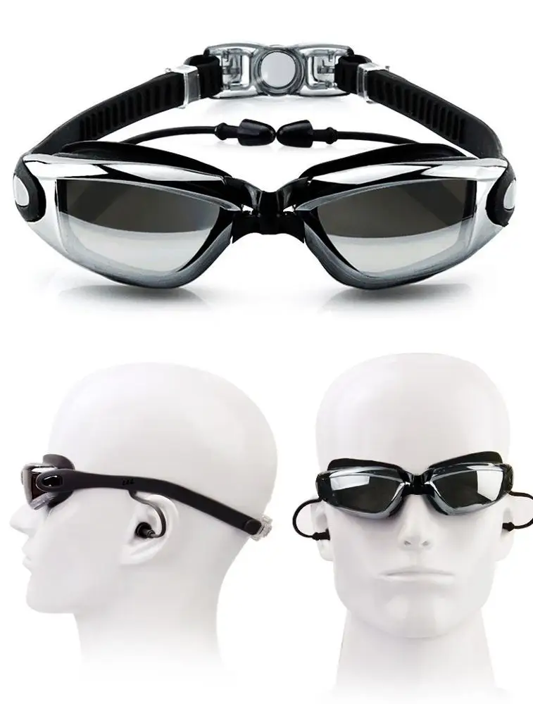 
2021 New High Quality Adult Silicone No Leaking Anti Fog UV Protection Swimming Goggles 