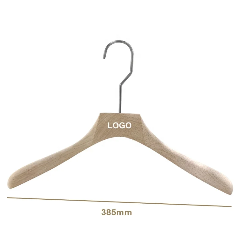 Luxury custom high quality women men suit solid wood cloth hanger for hotel brand garment store