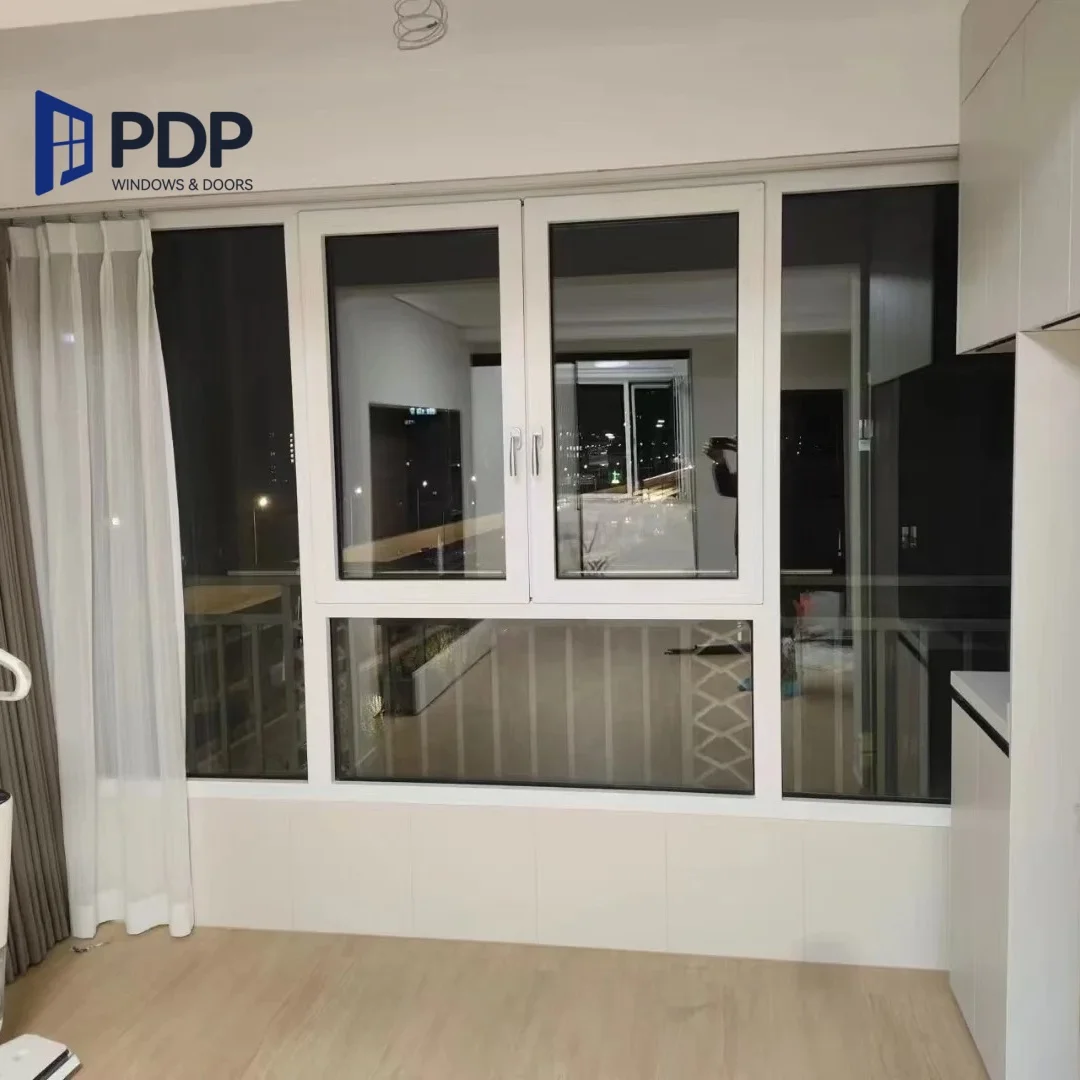 China Supplier Coating Finish Modern Glass Tilt And Turn Aluminum Black Window
