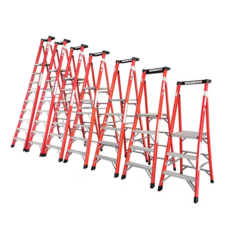 Single and Double Side FRP Fibreglass Ladder Library Ladder scala Tripod Ladders For Sale Factory Supply