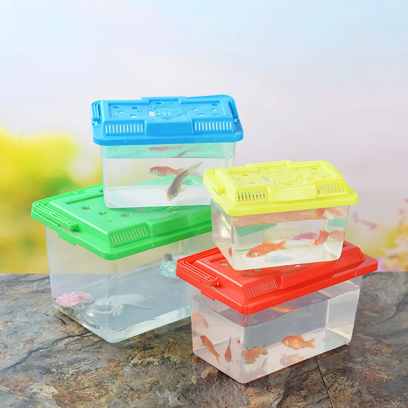 Wholesale Large Medium And Small Portable Plastic Fish Tank Transparent Turtle Tank Reptile Pet Feeding Transport Box Aquarium