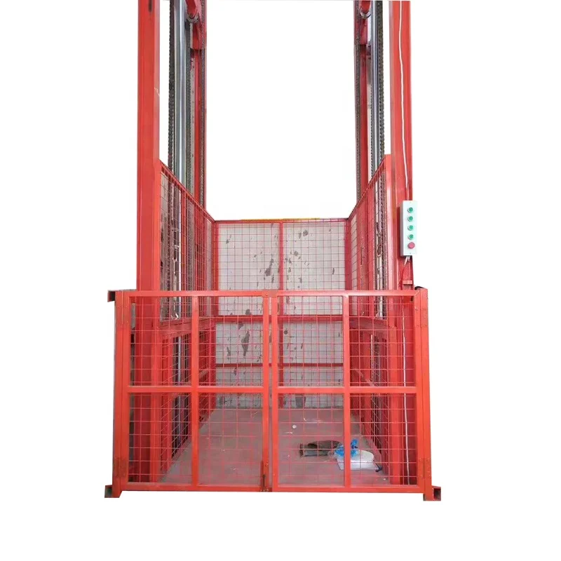 Cheap hydraulic leading-rail cargo lift platform made as requirements