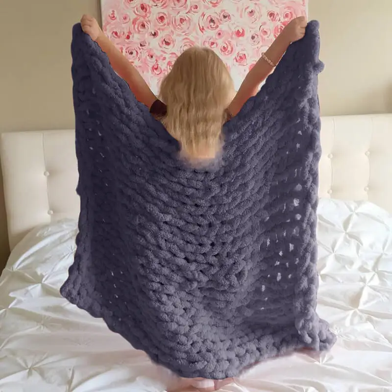 i@home luxury throw woven chunky knitted dog blanket