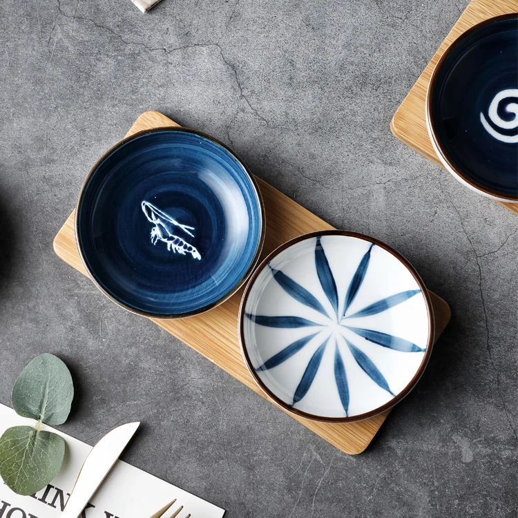 New Design Bamboo Wooden Serving Tray With Ceramic Bowl