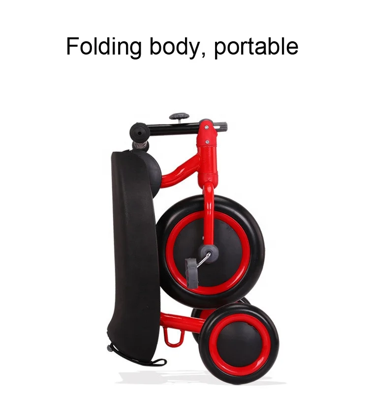 China Manufacturer Outdoor 3 in 1 Multi-function Folding Baby Tricycle Kids Ride on Car Popular Children Three Wheels Trike Bike