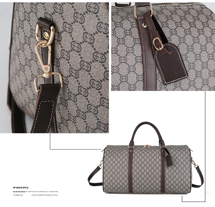 Custom Print Pattern Top Quality Leather Bag For Men travel fashion duffel bags men leather duffle bag