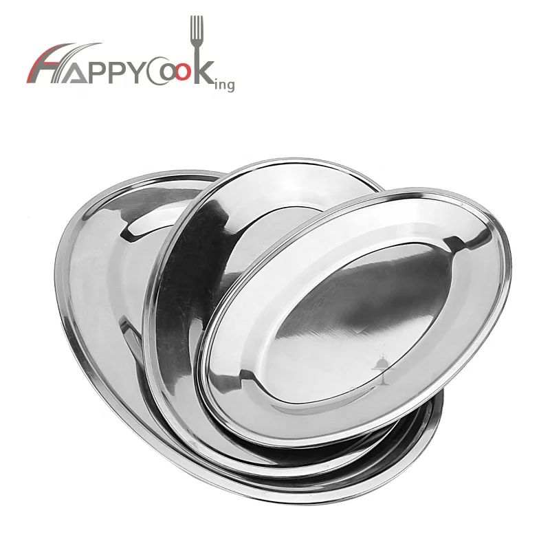 Factory direct customizable stainless steel oval serving tray